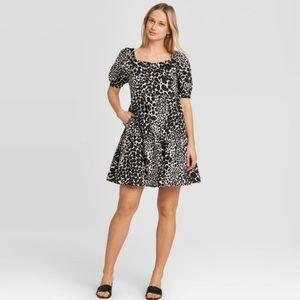 NWT WhoWhatWear Swirling Leopard Print Dress